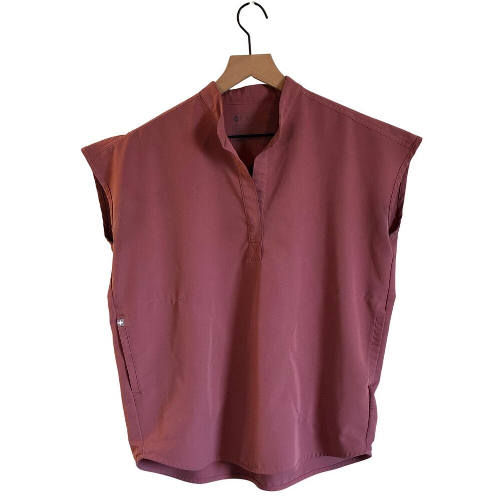 FIGS Rafaela Oversized Scrub Top in Mauve Pink, Size XS